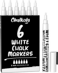 Chalkola White Chalk Pens – White Dry Erase Liquid Chalk Pens for Chalkboard