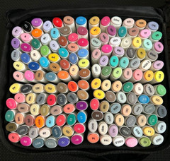 Ohuhu 160 Colors Marker Set Broad & Fine Tips Normal Type Alcohol Markers w/Case