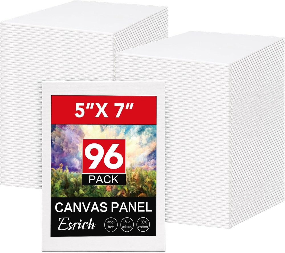 ESRICH Small Canvases for Painting 5X7In, 96 Pack Mini Canvases for Painting Pri