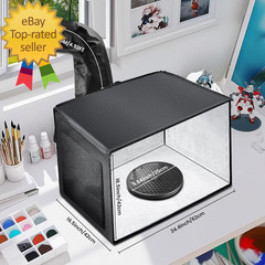 Airbrush Spray Booth with Dual Exhaust Fans,Portable Airbrush Paint Booth for Ai