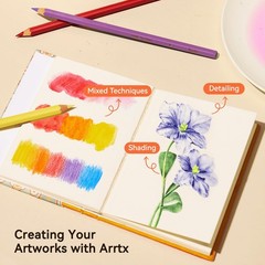 72 Colors Water-Soluble Colored Pencils Set with Nylon Brush – Premium Qualit…