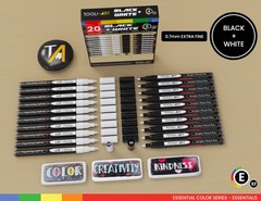 TOOLI-ART Black And White Acrylic Paint Markers Paint Pens Set For Rock Paint…