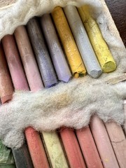 Antique Artists Lefranc Paris “Superfine Pastels” Wooden Box Set Colours 🖍️