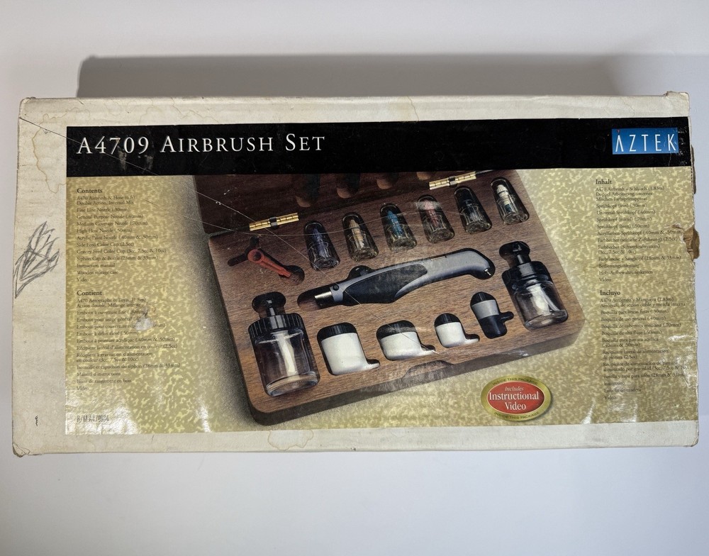 Aztek A4709 Deluxe Resin Airbrush Set with Wood Case