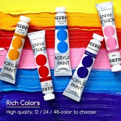 MEEDE Beginners Acrylic Paint Set 24 Colors 12ml 0.41 fl oz Heavy Body Art Craft