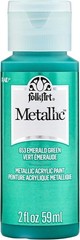 2 Fl Oz Emerald Green Metallic Paint – Water-Based, High Coverage, Non-Toxic