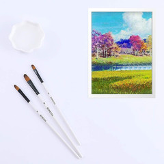 Filbert Paint Brushes Set, 12 PCS Artist Brush for Acrylic Oil Watercolor Gou…