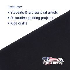 9 X 12 inch Black Professional Artist Quality Acid Free Canvas Panels 6-Pack