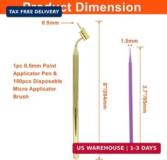 1pc Fine Line Paint Applicator Pen 0.5mm Tips & 100pcs Disposable Micro Applicat
