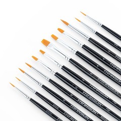 Transon 12pcs Small Detail Painting Brushes for Miniature Model 12 PCS, Brown