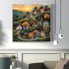 House Landscape Diamond Art Kits for Adults,5D Diamond Painting Kits for Beginne