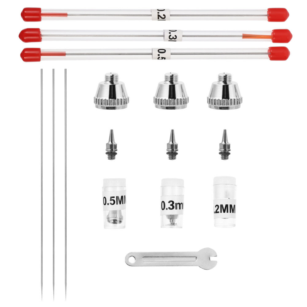 1 Set/10PCS Airbrush Needle and Nozzle Replacement Airbrush Repair Supply