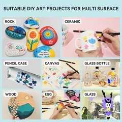64-Color Dual-Tip Acrylic Paint Pens Markers for Rock Painting Ceramic
