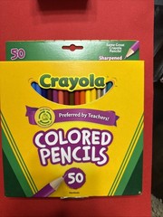 Crayola Colored Pencil Set, Assorted Colors, 50 Count, Pre-Sharpened New