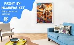 Horse Paint by Numbers Kit for Adults Beginners Acrylic Canvas Art Set