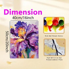 GEMFAMILY Iris Flower Paint by Numbers Kit for 16 x 20 inches,