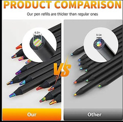 SEQ Rainbow Pencils for Kids 8 Pack Multicolor Magic Color Changing Pencils Blac