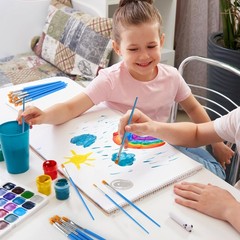 100 Pcs Paint Brushes Set for Acrylic Painting, 50 Pcs Flat and 50 Pcs Round …