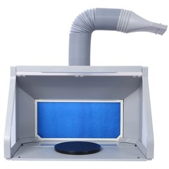 Portable Airbrush Spray Booth Kit with Turntable, Dual Fans, LED Lights