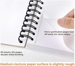 Ohuhu Marker Pads Art Sketchbook, 10″x7.6″ 120 LB Heavyweight Papers 124 Pages