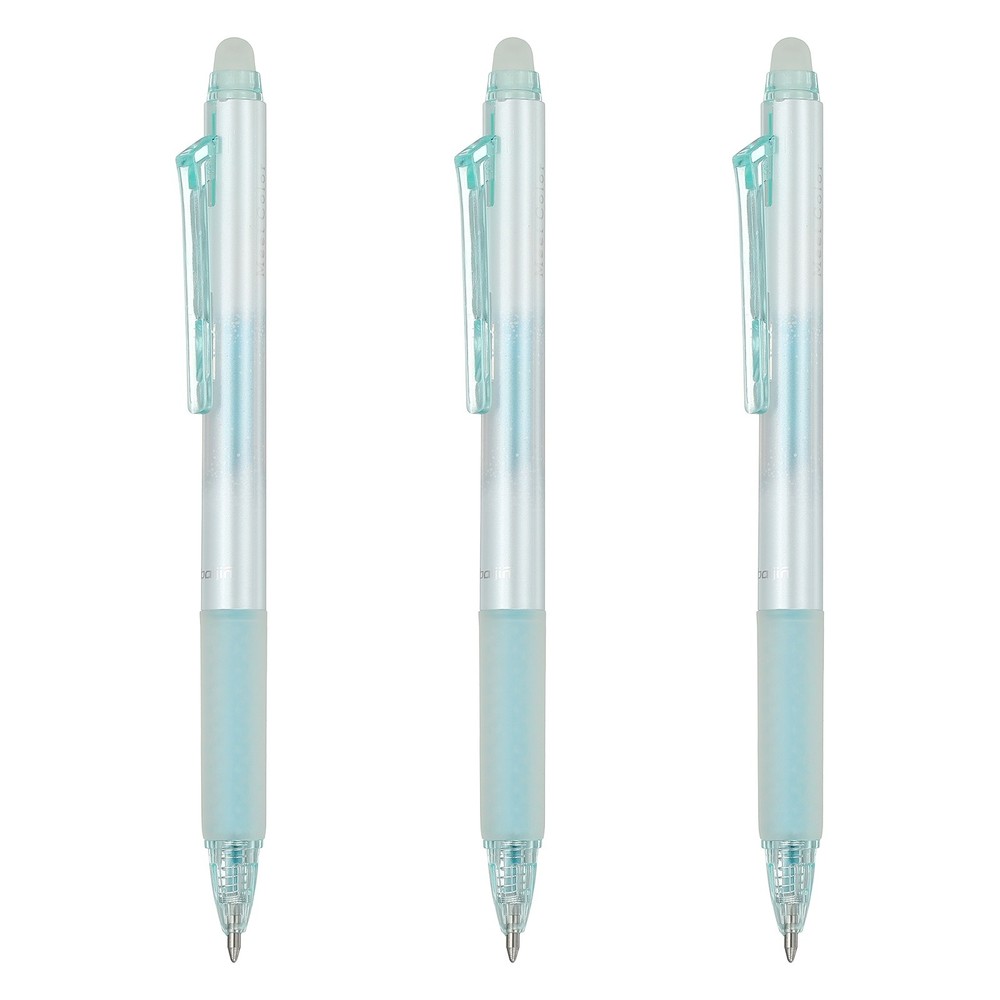 3Pcs Erasable Gel Pens, Glitter Fine Point 0.5mm Scented Pens, Light Blue