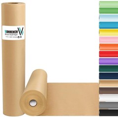 Vanhench Brown Wrapping Paper Roll, Craft Kraft Packing 17.5″ X 100‘,