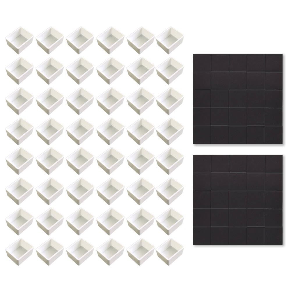 Watercolor Half Pans with Magnetic Stripe – 48Pcs White Plastic Empty Artist …