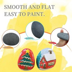 24 PCS Rocks for Painting, 3″-4″ Flat DIY Painting Rocks, Large Smooth Rocks