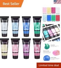 Galaxy Glitter Acrylic Paint Set – 8 Twinkle Iridescent Colors 0.71 Fl Oz / 2…