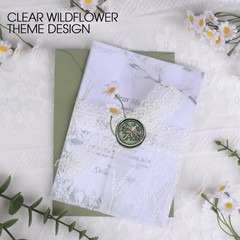 50 Pack Vellum Jackets for 5×7 Invitations – Pre-Folded 130GSM Translucent Pa…