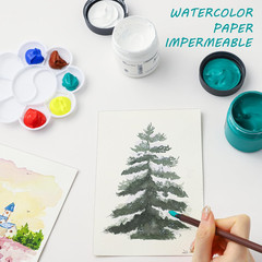 120 Sheets 100% Cotton Watercolor Paper 7 X 10, 140Lb/300Gsm Heavyweight Cold Pr