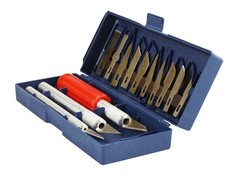 Sona 16Pc Hobby Knife Set with Aluminum Collet Chucks in Plastic Storage Box