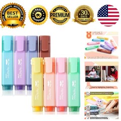 Pastel Highlighters 8 Pack Chisel Tip Quick Dry Non-Toxic No Bleed
