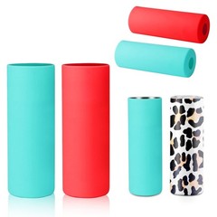2 Pcs Sublimation Tumblers, 20oz Skinny Straight Silicone Wraps, Bands for Bo…