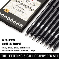 8 Size Calligraphy Pens for Writing,Brush Pens Calligraphy Set