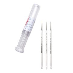 AIT Art Round Paint Brushes, Pack of 3, Miniature Sizes 20/0, 10/0, 3/0, Acry…
