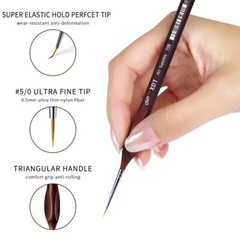XDT#729 Mini Fine Detail Liner Art Brush 5Pc #00000 Set Nail Model