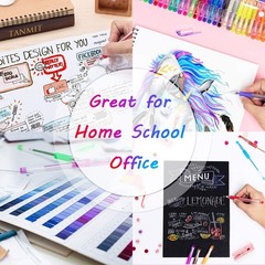 TANMIT Glitter Gel Pens 33 Colors Neon Glitter Set with 40% More Ink