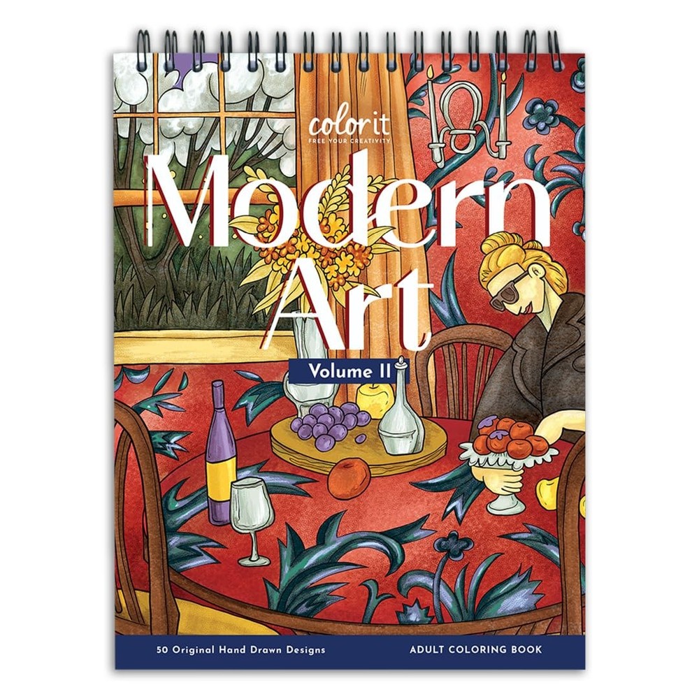 Modern Art, Volume II Spiral Bound Adult Coloring Book for , 50 Drawings Insp…