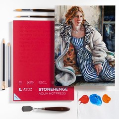 Stonehenge Aqua White Medium Weight Block, 140lb, Hotpress, 7 x 10 Inches, 15…