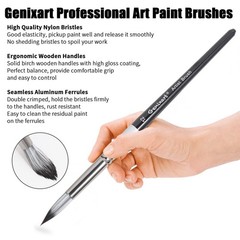 Round Pointed Tip Paint Brushes Set, 6 Pcs Artist Paintbrushes Round, Black
