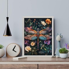 Dragonfly Paint by Numbers Kit for Adults Beginner-Flowers Adult Paint by Number