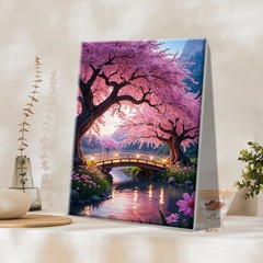 Paint by Numbers Kit for Adults with Frame Moon Paint by Number with Easel Tree