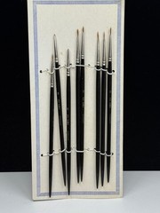 Vintage Red Sable Watercolor 8 Black Brushes NEW & RARE
