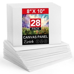 Bulk Canvas Panels 8x10in – 28 Pack Cotton Boards for Oil, Acrylic & Watercolor