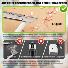KALOUR White Charcoal Pencils 6PCS Drawing Sketch Set for Shading Blending