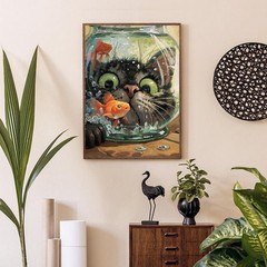 Curious Cat Fish Paint by Numbers for Adults and Kids Beginner DIY Art