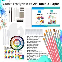 151pc Professional Art Supply Set With Mixed Media Supplies Paint Kit & Brushes