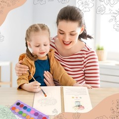 Watercolor Workbook & Coloring Book 1 Count (Pack of 1), white