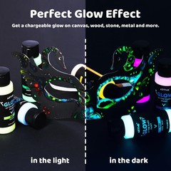 Glow in the Dark Paint Set, 10 Colors 60Ml/2Oz, Neon Acrylic Paint for Art & DIY